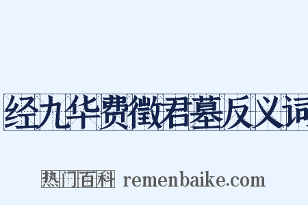 经九华费徵君墓反义词是什么意思的图片